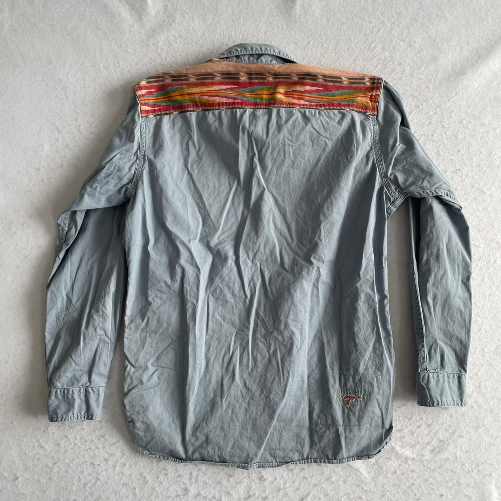 Polo Ralph Lauren Button Up Shirt Mens Medium Blue Southwestern Native Pattern